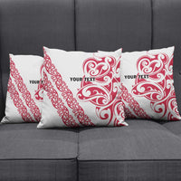 All White Maori Tribal Tattoo Personalised Pillow Cover Classic Red Polynesian Style - Polynesian Pride