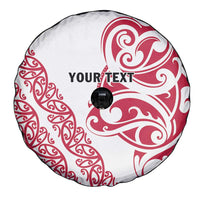 All White Maori Tribal Tattoo Personalised Spare Tire Cover Classic Red Polynesian Style - Polynesian Pride