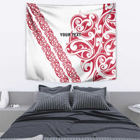 All White Maori Tribal Tattoo Personalised Tapestry Classic Red Polynesian Style LT9 - Polynesian Pride
