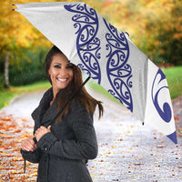 All White Maori Tribal Tattoo Personalised Umbrella Dark Blue Polynesian Style LT9 - Polynesian Pride
