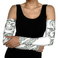 All White Maori Tribal Tattoo Personalised Arm Sleeves Moss Green Polynesian Style - Polynesian Pride
