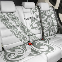 All White Maori Tribal Tattoo Personalised Back Car Seat Cover Moss Green Polynesian Style - Polynesian Pride