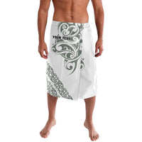 All White Maori Tribal Tattoo Personalised Lavalava Moss Green Polynesian Style - Polynesian Pride