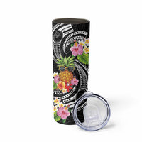 Hau'oli Makahiki Hou Skinny Tumbler Aloha Pineapple Tropical Vibe LT9 - Polynesian Pride