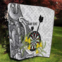 Personalised New Zealand Darts Quilt Kowhai Floral with Maori Tattoo LT9 - Polynesian Pride