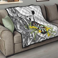 Personalised New Zealand Darts Quilt Kowhai Floral with Maori Tattoo LT9 - Polynesian Pride