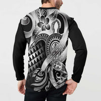 Aloha Black Tribal Honu Tattoo Button Sweatshirt LT9 - Polynesian Pride
