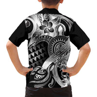 Aloha Black Tribal Honu Tattoo Family Matching Puletasi and Hawaiian Shirt LT9 - Polynesian Pride