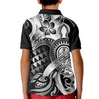 Aloha Black Tribal Honu Tattoo Kid Polo Shirt LT9 - Polynesian Pride