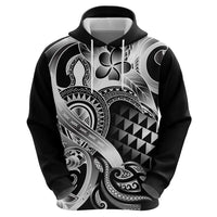 Aloha Black Tribal Honu Tattoo Zip Hoodie