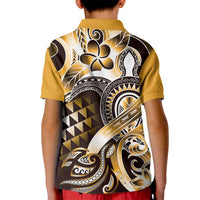 Aloha Gold Tribal Honu Tattoo Kid Polo Shirt LT9 - Polynesian Pride
