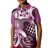 Aloha Pink Tribal Honu Tattoo Kid Polo Shirt LT9 Kid Pink - Polynesian Pride