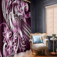 Aloha Pink Tribal Honu Tattoo Window Curtain