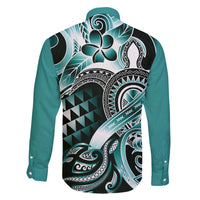 Aloha Turquoise Tribal Honu Tattoo Family Matching Puletasi and Hawaiian Shirt LT9 - Polynesian Pride
