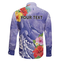 Personalised Chuuk States Humpback Whale Family Matching Summer Maxi Dress and Hawaiian Shirt Polynesian Tropical Flowers