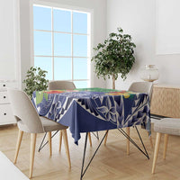 Personalised Pohnpei States Humpback Whale Tablecloth Polynesian Tropical Flowers