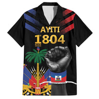 Haiti Independence Day Family Matching Short Sleeve Bodycon Dress and Hawaiian Shirt The First Black Republic Since 1804 LT9 Dad's Shirt - Short Sleeve Blakc - Polynesian Pride