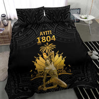 Haitian Negre Marron 1804 Bedding Set Black Polynesian Pattern