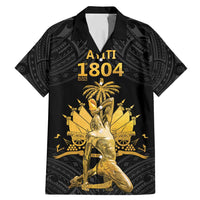 Haitian Negre Marron 1804 Family Matching Mermaid Dress and Hawaiian Shirt Black Polynesian Pattern LT9 Dad's Shirt - Short Sleeve Black - Polynesian Pride