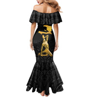Haitian Negre Marron 1804 Family Matching Mermaid Dress and Hawaiian Shirt Black Polynesian Pattern LT9 - Polynesian Pride