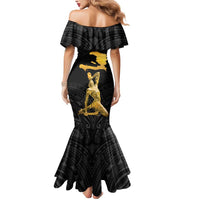 Haitian Negre Marron 1804 Mermaid Dress Black Polynesian Pattern LT9 - Polynesian Pride