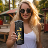 Haitian Negre Marron 1804 Skinny Tumbler Black Polynesian Pattern LT9 - Polynesian Pride