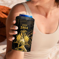 Haitian Negre Marron 1804 4 in 1 Can Cooler Tumbler Gold Polynesian Pattern LT9 - Polynesian Pride