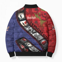 Personalised ANZAC Spirit 1915-2026 Filmstrip Tribute Bomber Puffer Jacket Lest We Forget 25 April