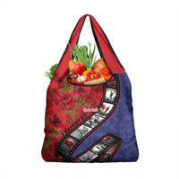 Personalised ANZAC Spirit 1915-2026 Filmstrip Tribute Grocery Bag Lest We Forget 25 April LT9 1-pack One Size Red - Polynesian Pride