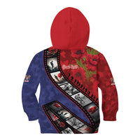 Personalised ANZAC Spirit 1915-2026 Filmstrip Tribute Kid Hoodie Lest We Forget 25 April LT9 - Polynesian Pride