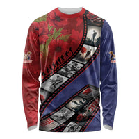 Personalised ANZAC Spirit 1915-2026 Filmstrip Tribute Long Sleeve Shirt Lest We Forget 25 April LT9 Unisex Red - Polynesian Pride