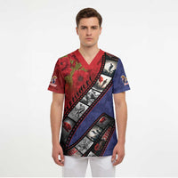 Personalised ANZAC Spirit 1915-2026 Filmstrip Tribute Scrub Top Lest We Forget 25 April LT9 - Polynesian Pride