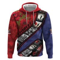 Personalised ANZAC Spirit 1915-2026 Filmstrip Tribute Zip Hoodie Lest We Forget 25 April LT9 Pullover Hoodie Red - Polynesian Pride