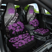 Personalised Remembering ANZAC Lest We Forget Car Seat Cover Vintage Film Frame Memorial Purple Poppy LT9 One Size Purple - Polynesian Pride