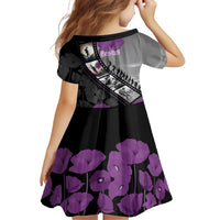 Personalised Remembering ANZAC Lest We Forget Family Matching Mermaid Dress and Hawaiian Shirt Vintage Film Frame Memorial Purple Poppy LT9 - Polynesian Pride