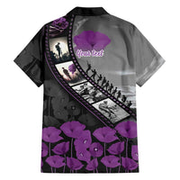 Personalised Remembering ANZAC Lest We Forget Family Matching Puletasi and Hawaiian Shirt Vintage Film Frame Memorial Purple Poppy LT9 - Polynesian Pride