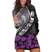 Personalised Remembering ANZAC Lest We Forget Hoodie Dress Vintage Film Frame Memorial Purple Poppy LT9 Purple - Polynesian Pride