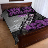 Personalised Remembering ANZAC Lest We Forget Quilt Bed Set Vintage Film Frame Memorial Purple Poppy