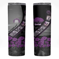 Personalised Remembering ANZAC Lest We Forget Skinny Tumbler Vintage Film Frame Memorial Purple Poppy LT9 Purple - Polynesian Pride