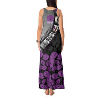 Personalised Remembering ANZAC Lest We Forget Tank Maxi Dress Vintage Film Frame Memorial Purple Poppy LT9 - Polynesian Pride