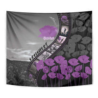 Personalised Remembering ANZAC Lest We Forget Tapestry Vintage Film Frame Memorial Purple Poppy