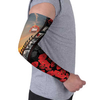 Personalised Remembering ANZAC Lest We Forget Arm Sleeves Vintage Film Frame Memorial Red Poppy