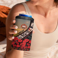 Personalised Remembering ANZAC Lest We Forget 4 in 1 Can Cooler Tumbler Vintage Film Frame Memorial Red Poppy LT9 - Polynesian Pride