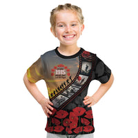 Personalised Remembering ANZAC Lest We Forget Kid T Shirt Vintage Film Frame Memorial Red Poppy