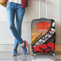 Personalised Remembering ANZAC Lest We Forget Luggage Cover Vintage Film Frame Memorial Red Poppy