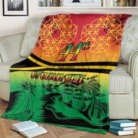 Hapi 44th Indipendens Dei Vanuatu Blanket Yumi 1980 with Vanuatuan Beach Landscape