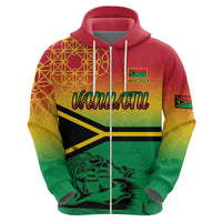 Hapi 44th Indipendens Dei Vanuatu Hoodie Yumi 1980 with Vanuatuan Beach Landscape