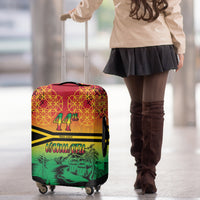 Hapi 44th Indipendens Dei Vanuatu Luggage Cover Yumi 1980 with Vanuatuan Beach Landscape
