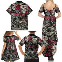 Personalized Japanese Kitsune Mask Family Matching Summer Maxi Dress and Hawaiian Shirt With Polynesian Arty Style LT9 - Polynesian Pride