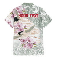 Personalized Japanese Shirasagi Bird Family Matching Mermaid Dress and Hawaiian Shirt Sakura and Hibiscus Polynesian Pattern LT9 - Polynesian Pride
